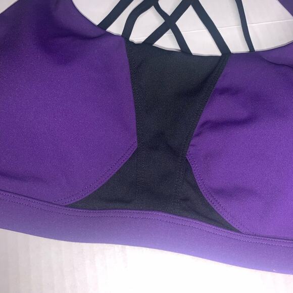 BUFFBUNNY Namastay Sports Bra. Medium. Purple and Black - Picture 7 of 12